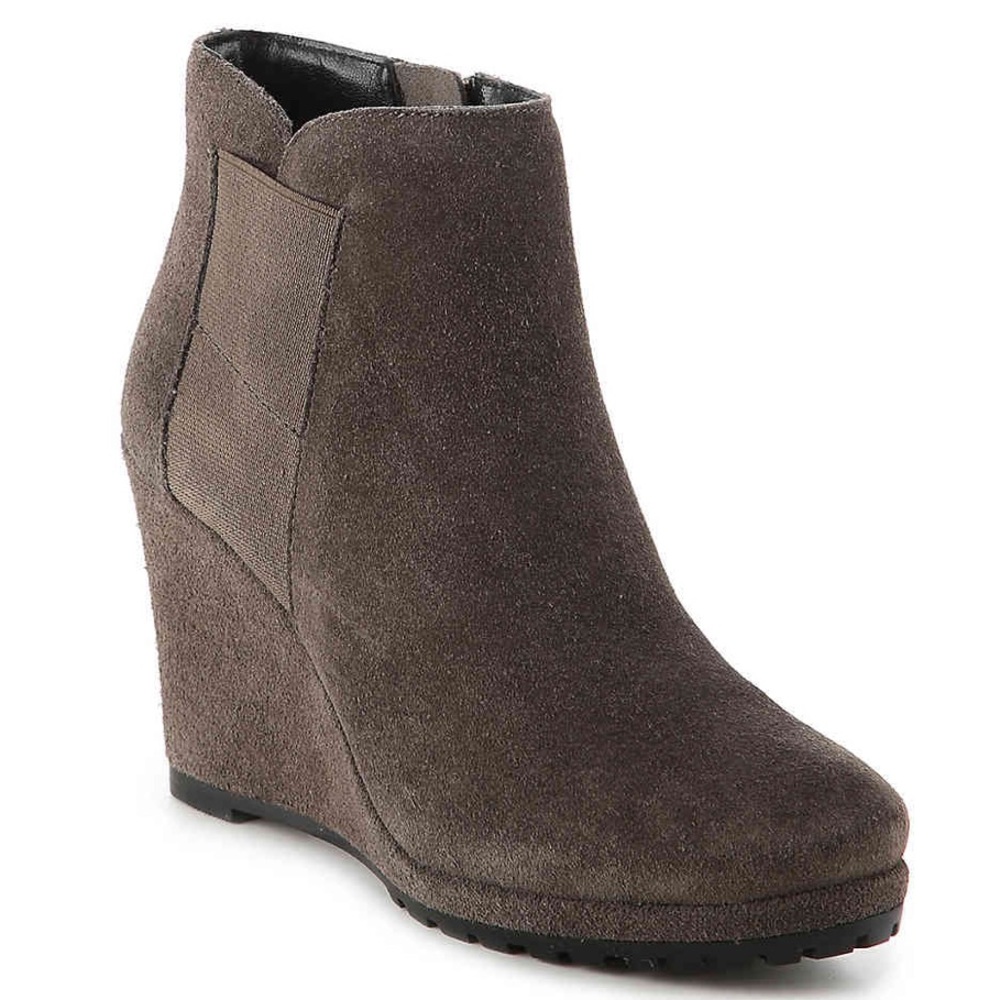 Vaneli Taupe Wedge Booties